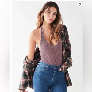 Out From Under Urban Outfitters Brooke Shimmer Halter Bodysuit